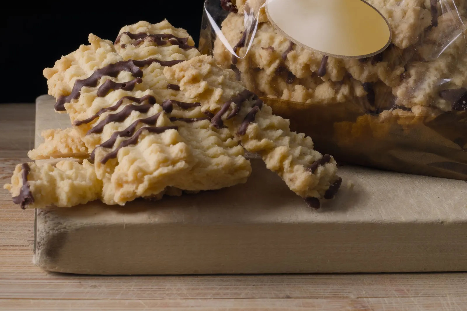Homemade cookies wrapped up as a gift