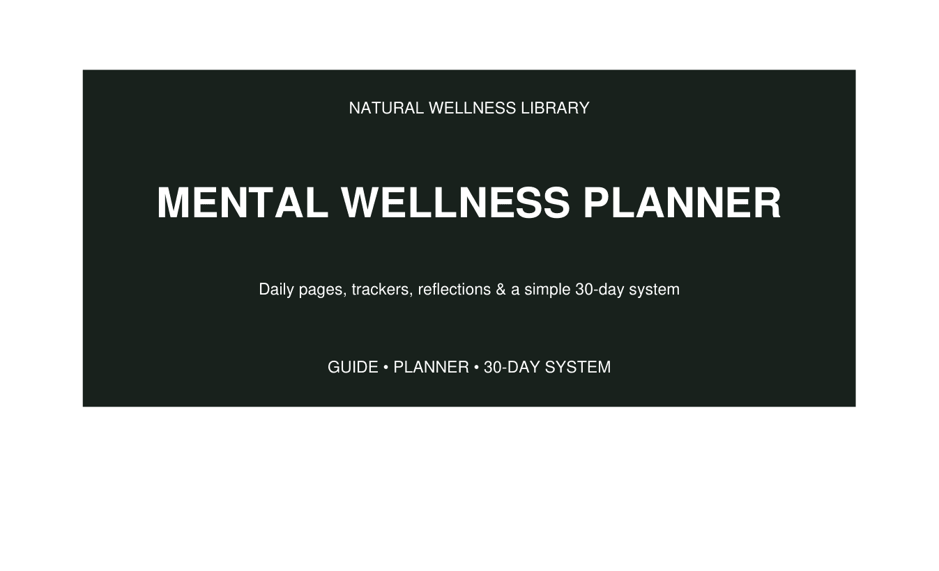 Cover of the included wellness planner